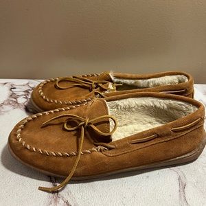 Minnetonka Men's Pile Lined Hardsole Slipper 3902 Size 10 Brown
